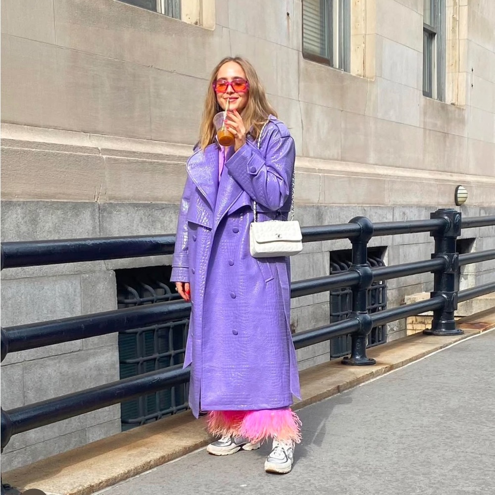 Nastygal lilac embossed coat